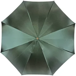 Dark green umbrella with roses and cream knob