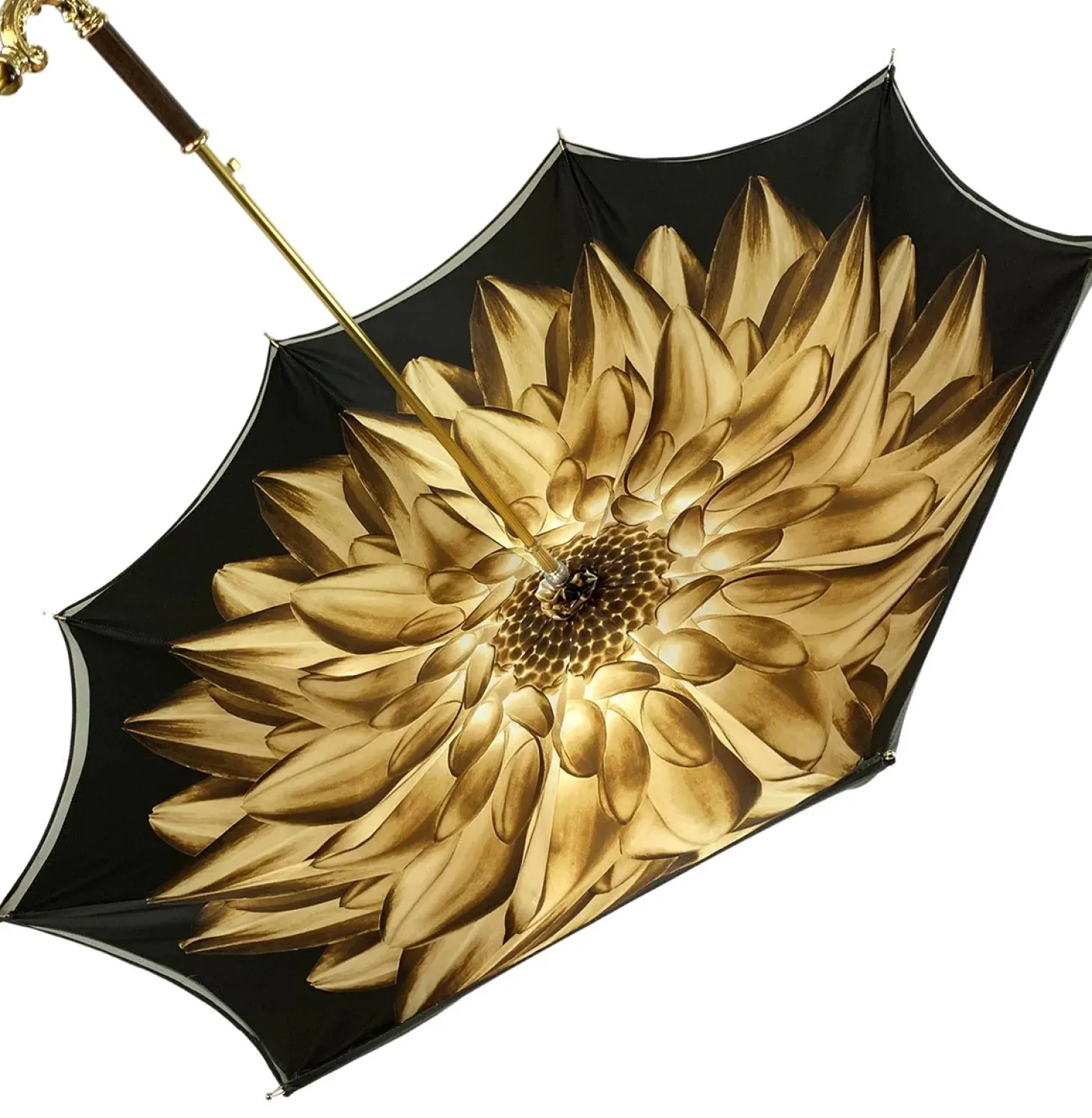 Double Cloth Gold Shaded Dahlia Umbrella