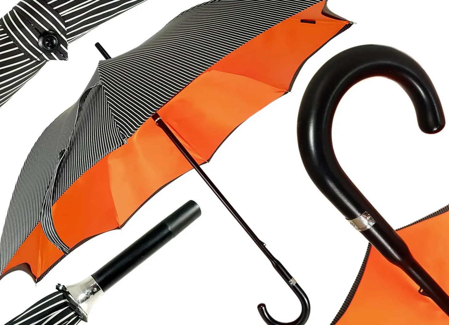 Double Cloth Men's Black Striped Umbrella