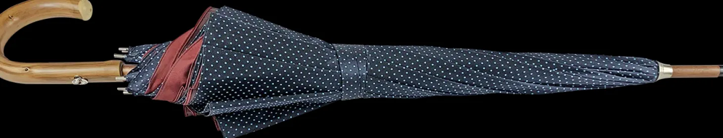 Double Cloth Men's Umbrella - Blue navy with dots Design