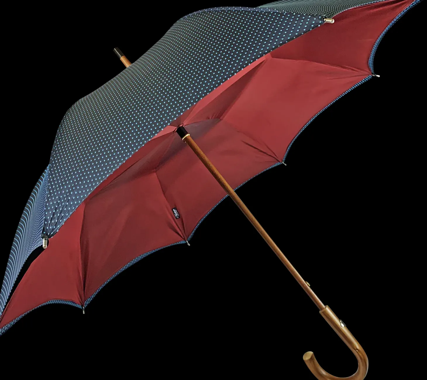 Double Cloth Men's Umbrella - Blue navy with dots Design