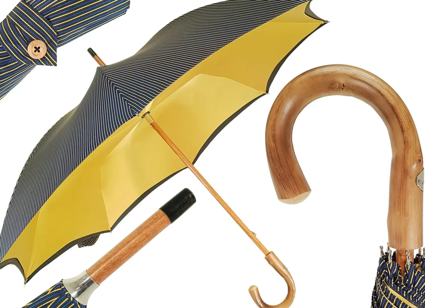 Double Cloth Men's Umbrella - Multicolored Striped Design