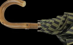 Double Cloth Men's Umbrella - Dark green striped Design