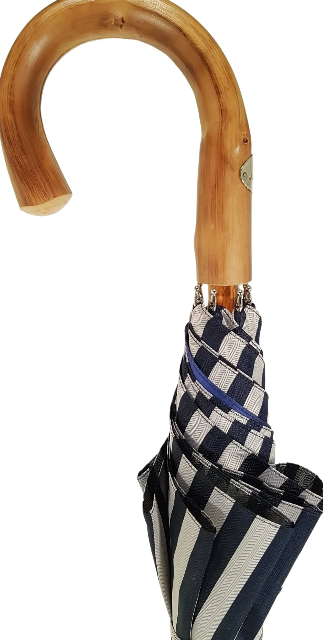 Double Cloth Men's Umbrella - Blue Striped Design