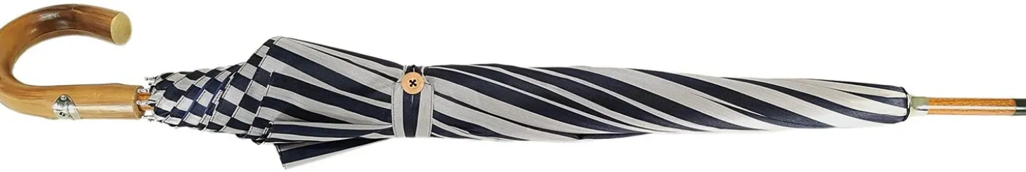 Double Cloth Men's Umbrella - Blue Striped Design