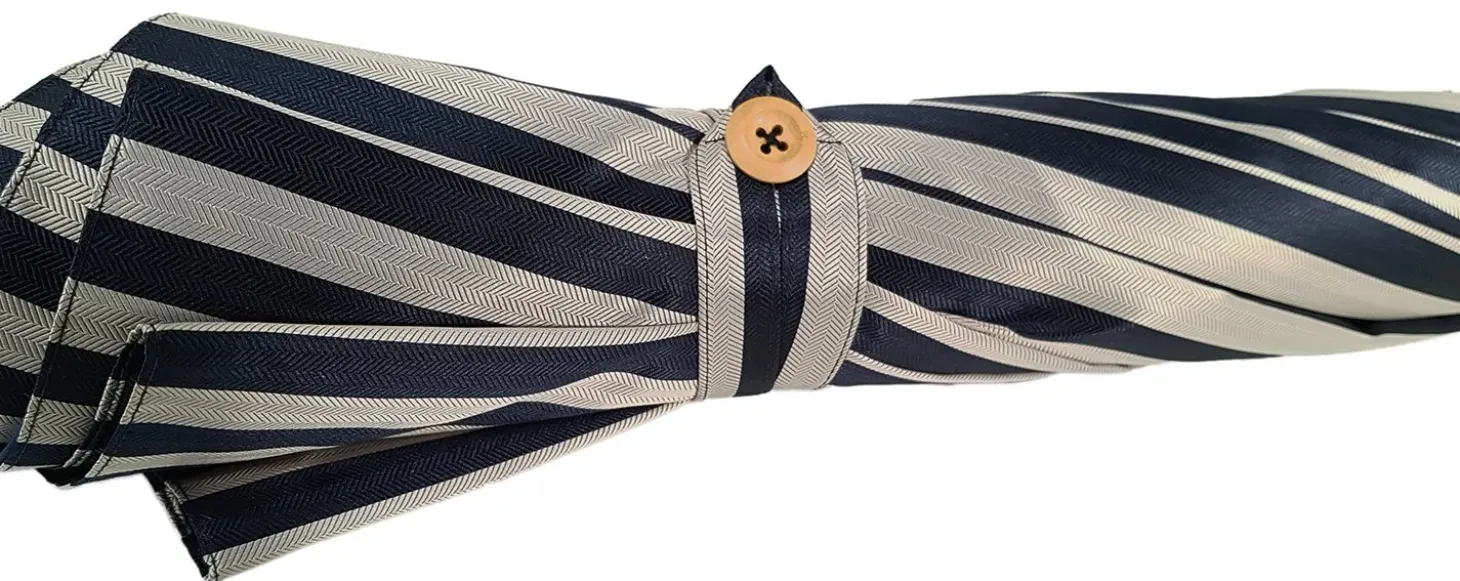 Double Cloth Men's Umbrella - Blue Striped Design