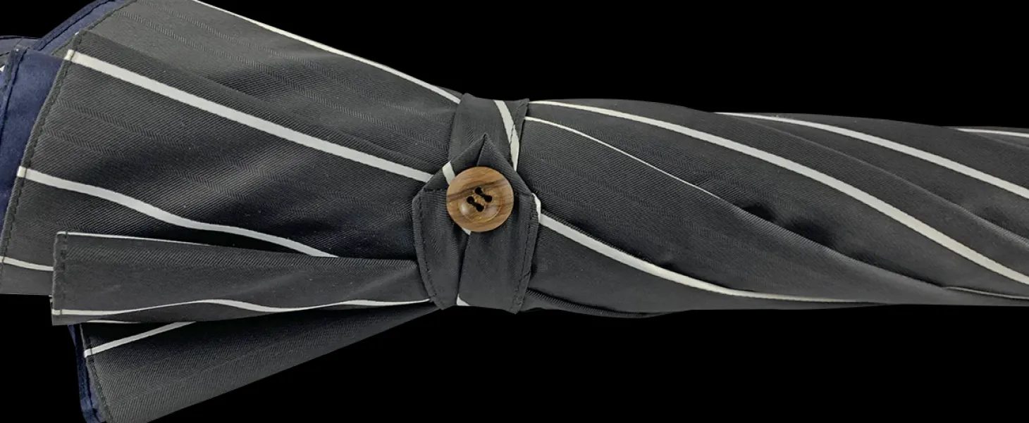Double Cloth Men's Umbrella - Grey and blu Striped Design