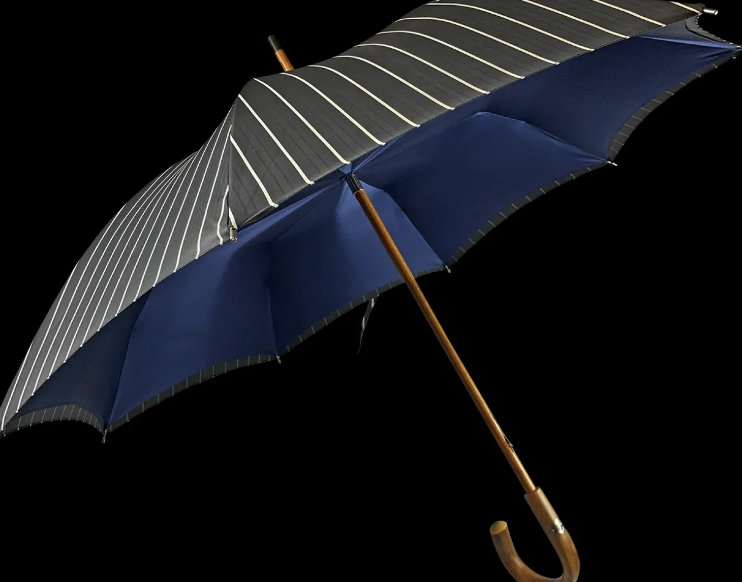 Double Cloth Men's Umbrella - Grey and blu Striped Design