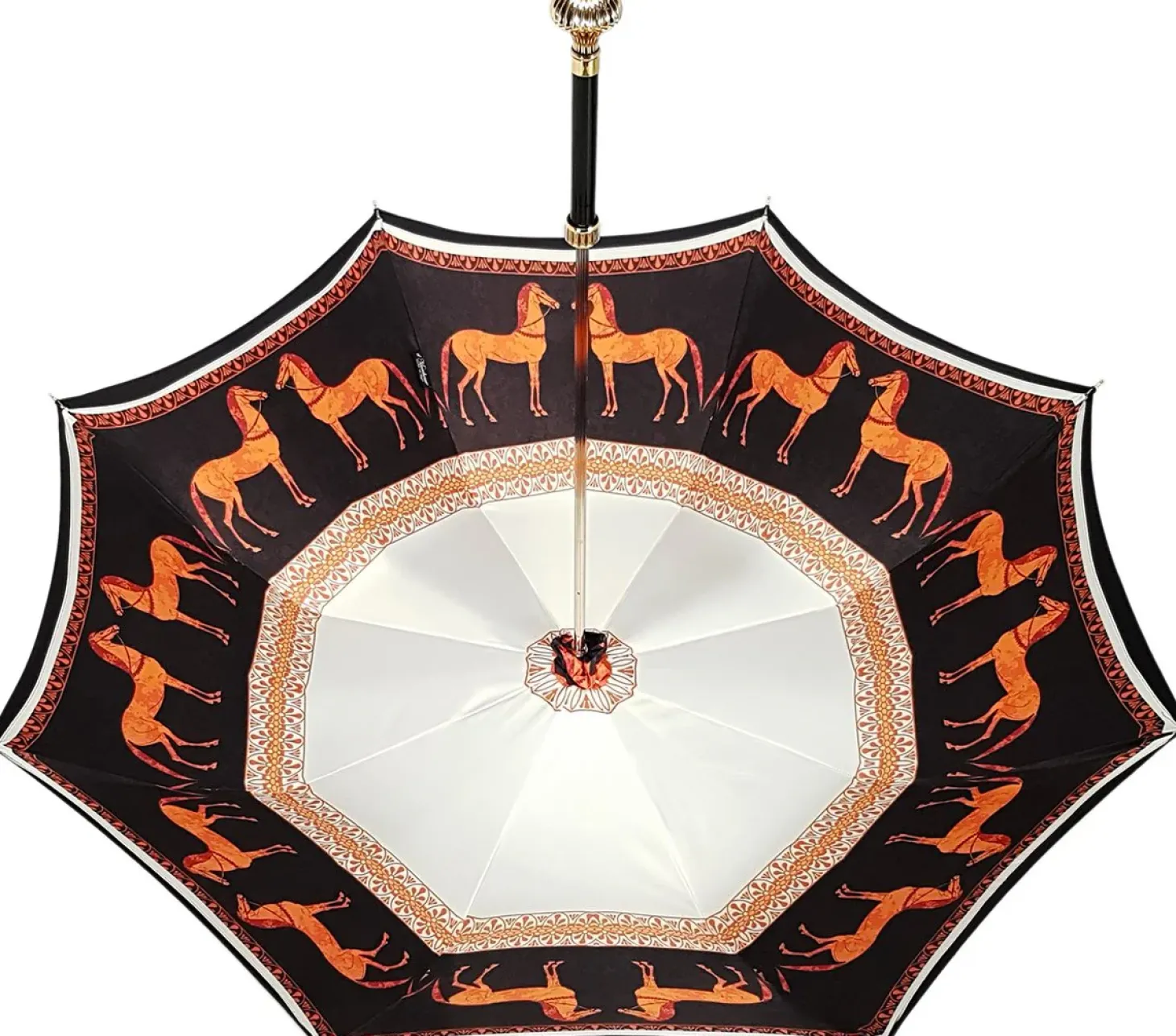 Double Cloth Women's Umbrella with Printed Horses Design