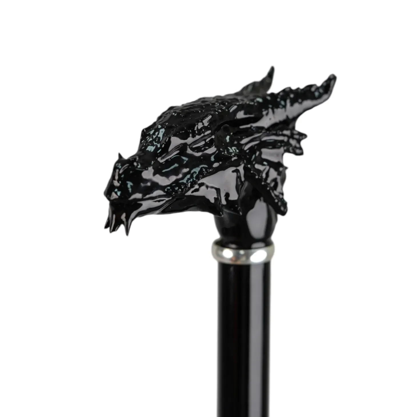 Dragon’s Fury: Black Umbrella with Fierce Dragon Handle