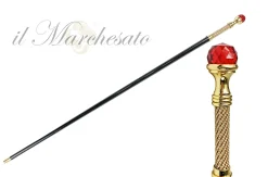 Elegant and stylish walking stick with red crystal sphere