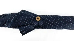 Elegant Blue umbrella with Natural Chestnut Wood hand-curved