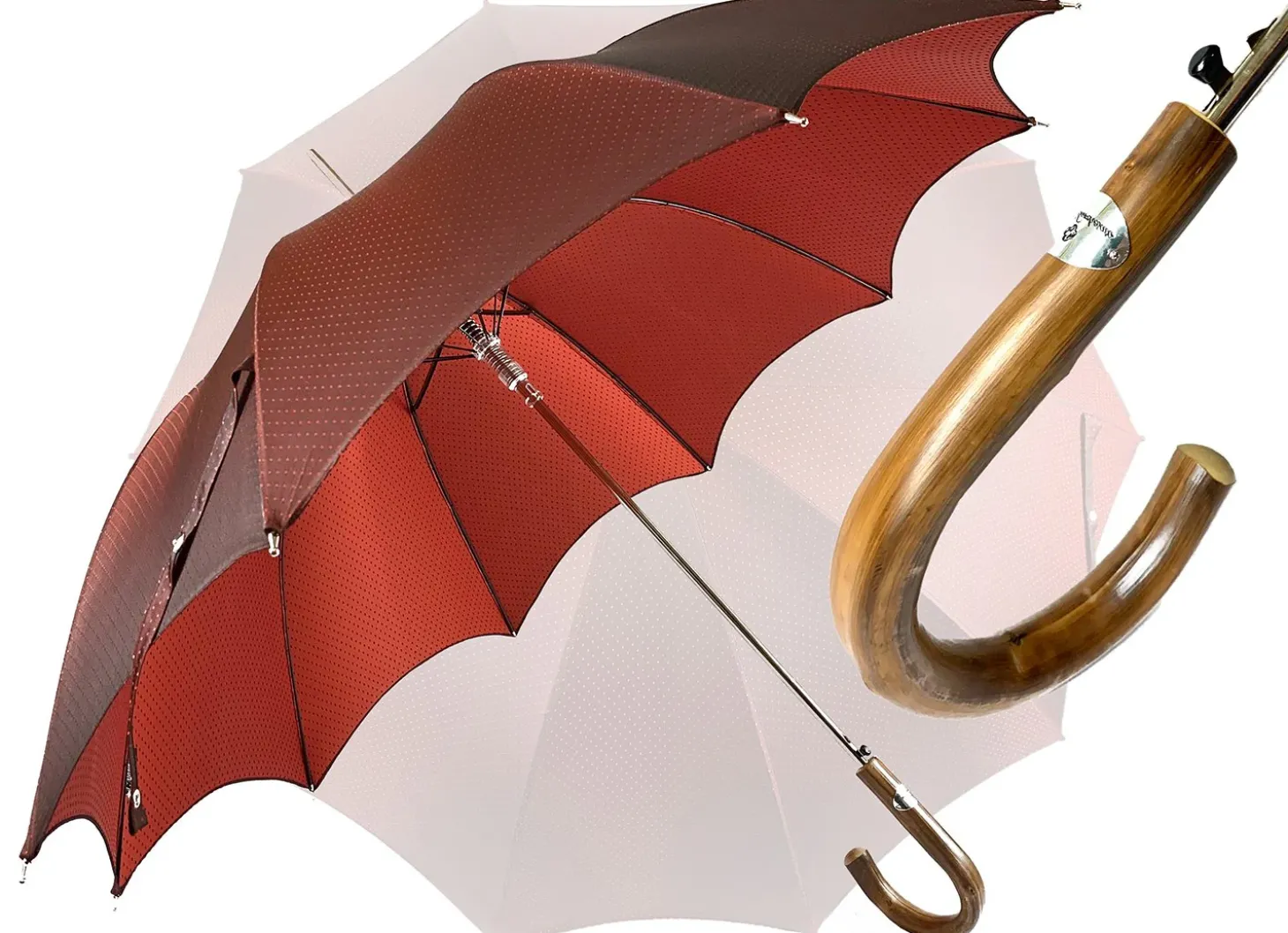 Elegant Burgundy Dot's Umbrella
