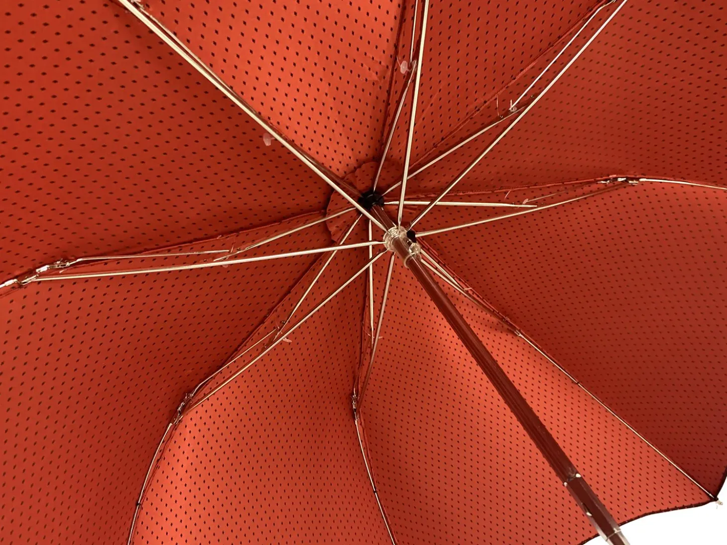 Elegant Burgundy Polka Dot Umbrella