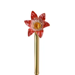Elegant Floral Umbrella with Exquisite Red Flower Handle