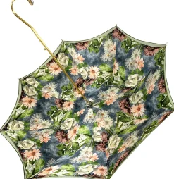 Elegant Green Floral Umbrella