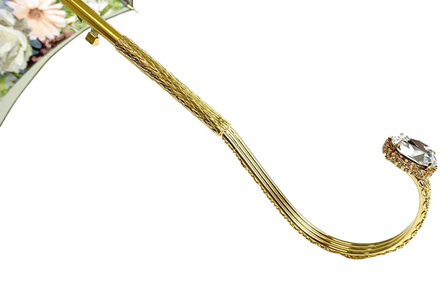 Elegant Green Floral Umbrella