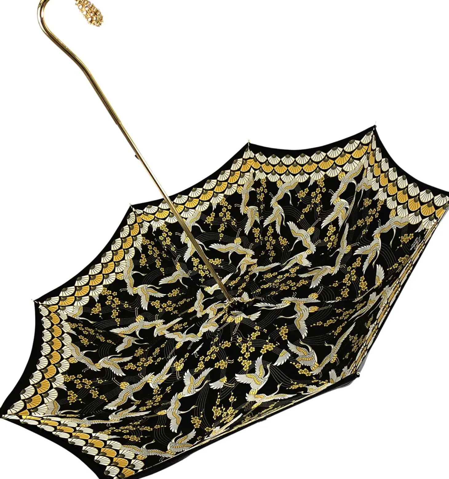 Elegant Internally Herons Print Umbrella, Double Cloth