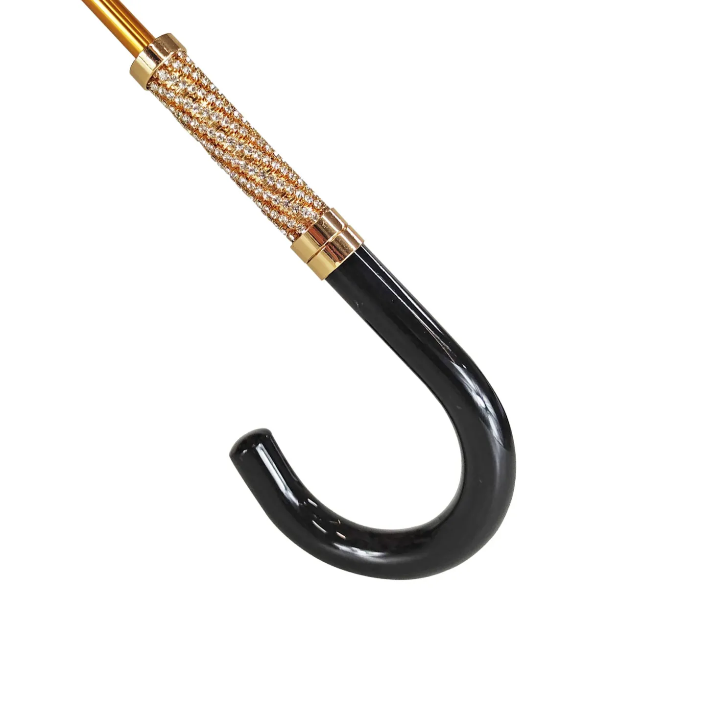 Elegant ladies umbrella with black and brown flowered design