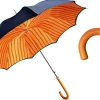 Elegant Man's umbrella with orange ostrich leather handle