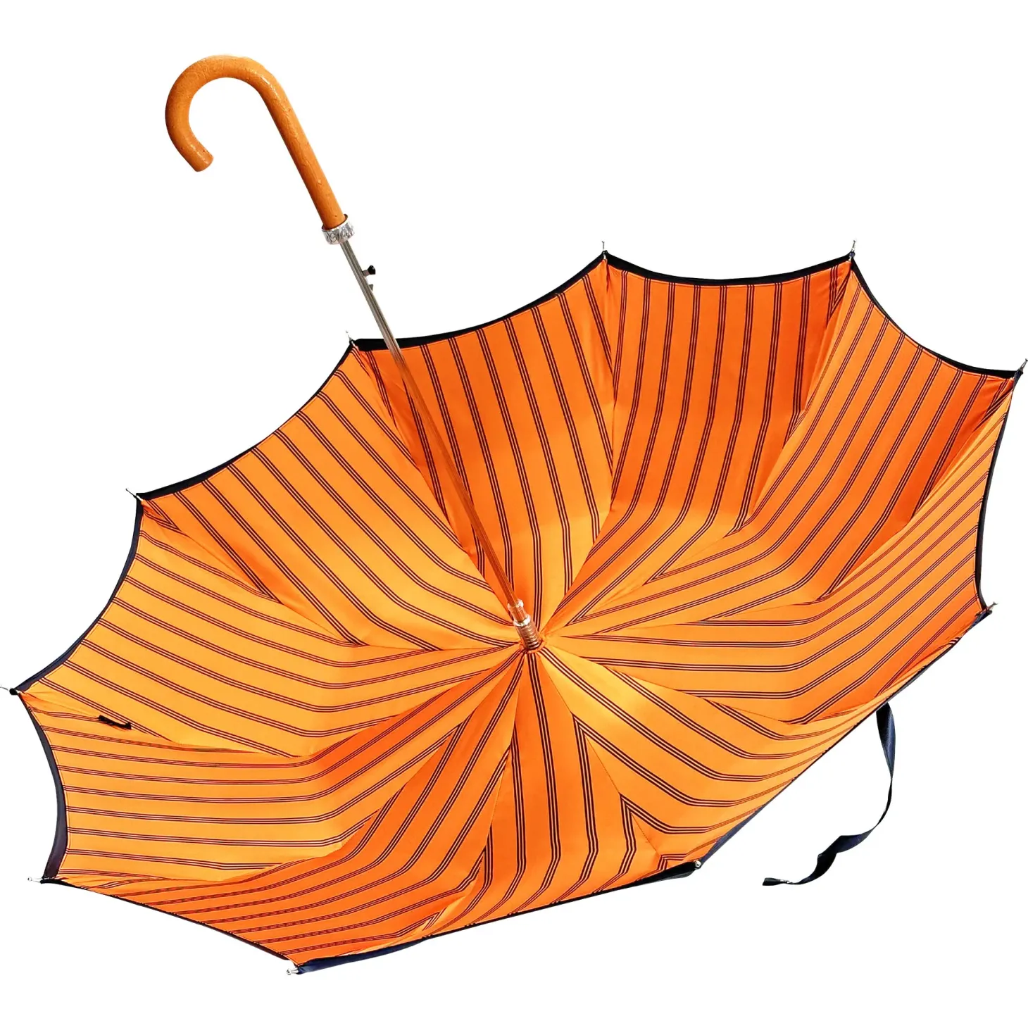Elegant Man's umbrella with orange ostrich leather handle