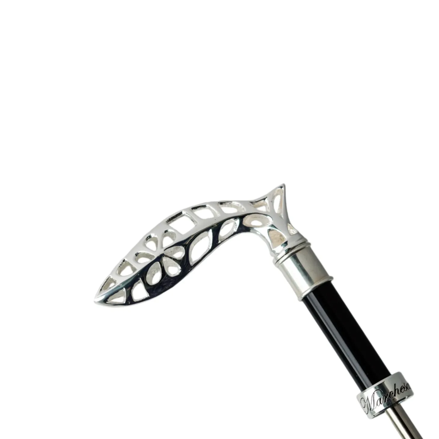 Elegant men's umbrella with silverplated 925 handle