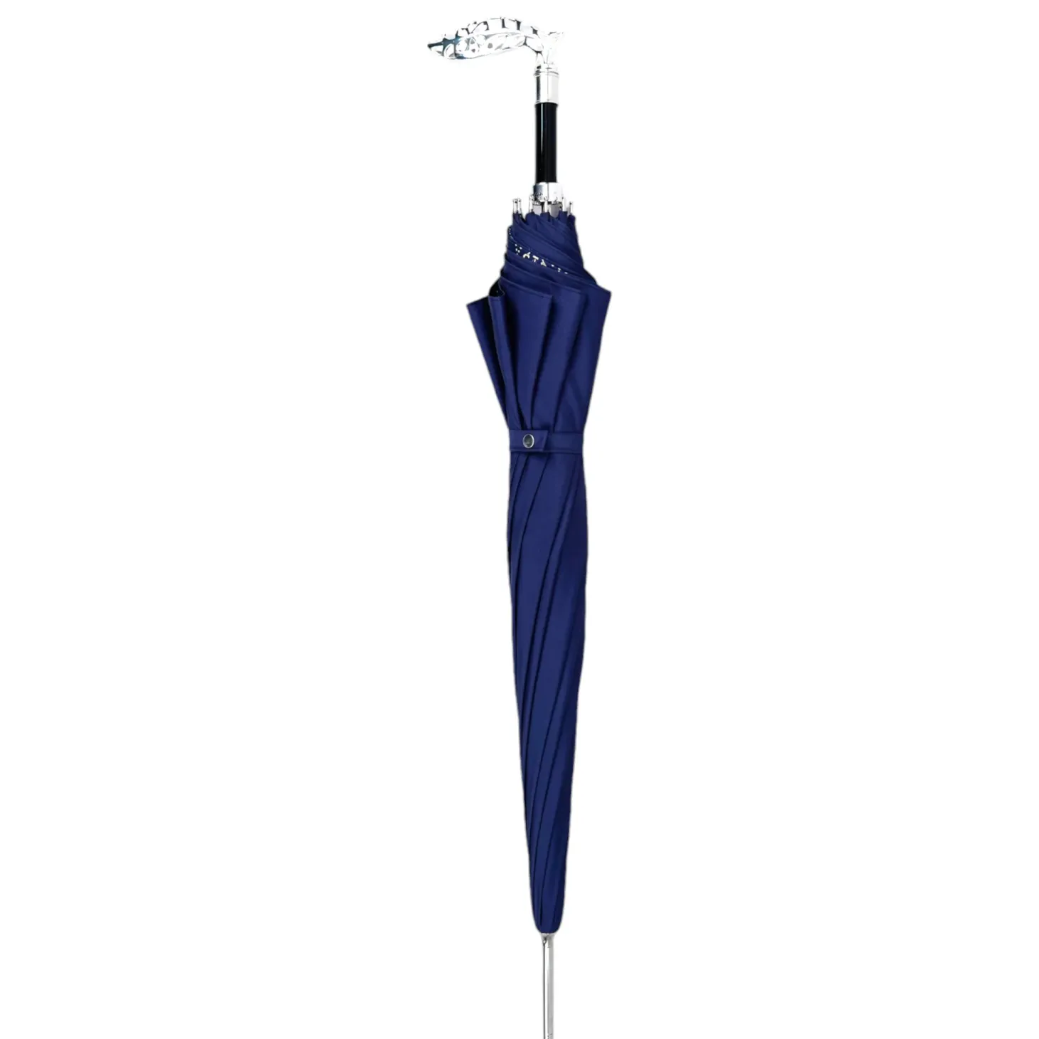 Elegant men's umbrella with silverplated 925 handle