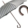 Elegant Striped Umbrella - Flamed Natural beech Wood-Handle