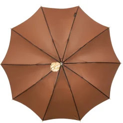 Elegant Tobacco Umbrella with Gold Ram