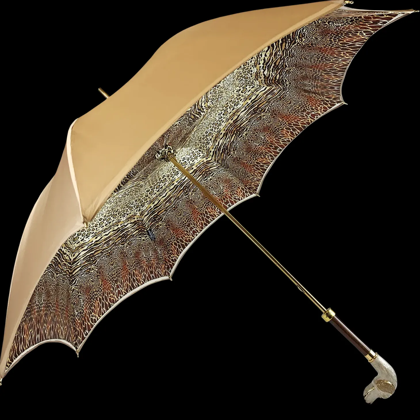 Elegant umbrella in animalier style and hand-enamelled Dog
