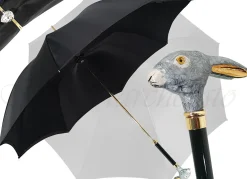 Elegant Umbrella With Double Layer In Black Satin