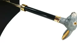 Elegant Umbrella With Double Layer In Black Satin