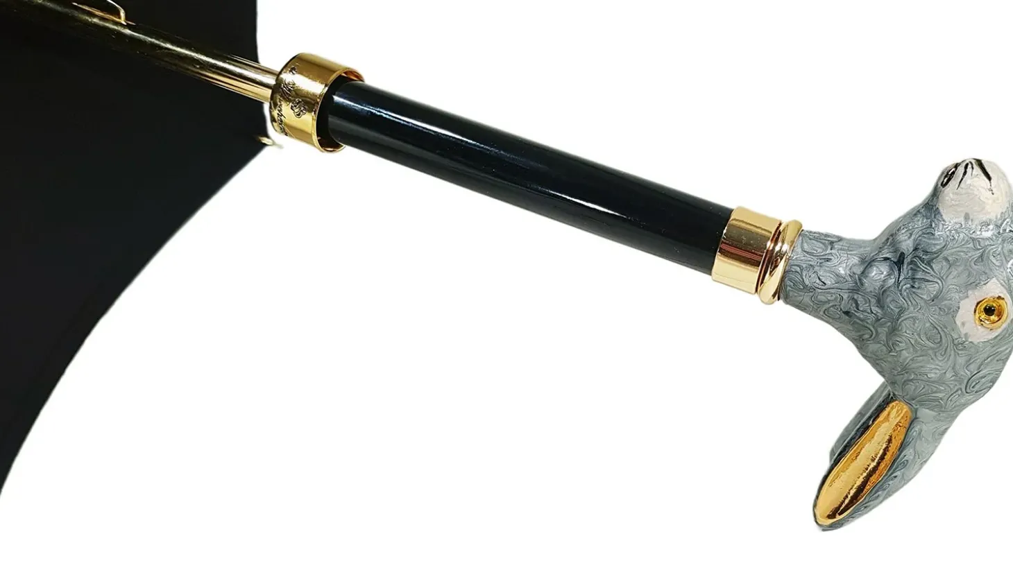 Elegant Umbrella With Double Layer In Black Satin