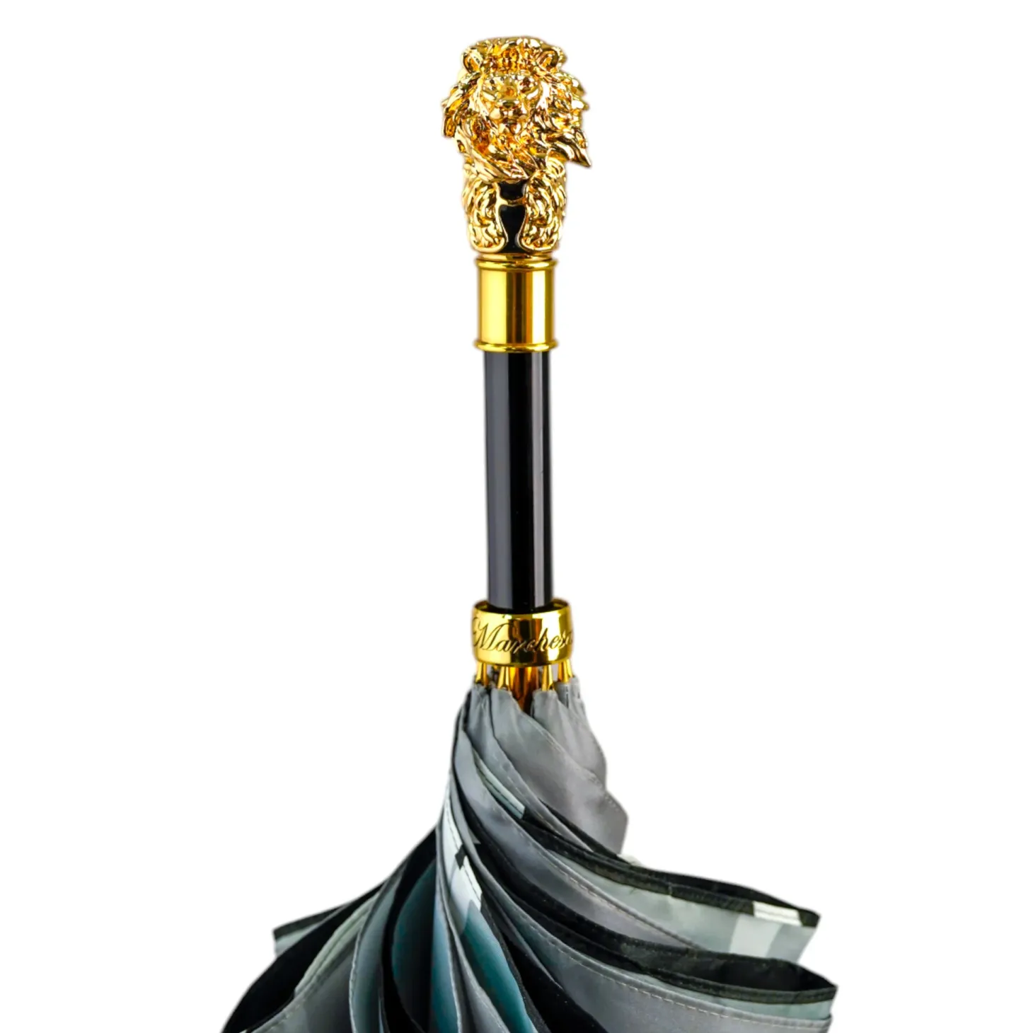 Elegant Umbrella with Gold-Plated Lion Handle – Limited Edition