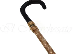 Elegant Walking Cane Encrusted with Swarovski Crystals- Leather Handle