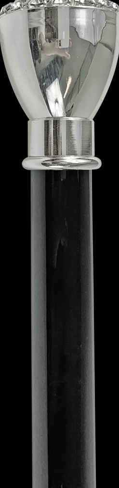 Elegant Walking stick with Silver-Plated Knob and crystals