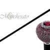 Esteemed round Knob with Siam crystals