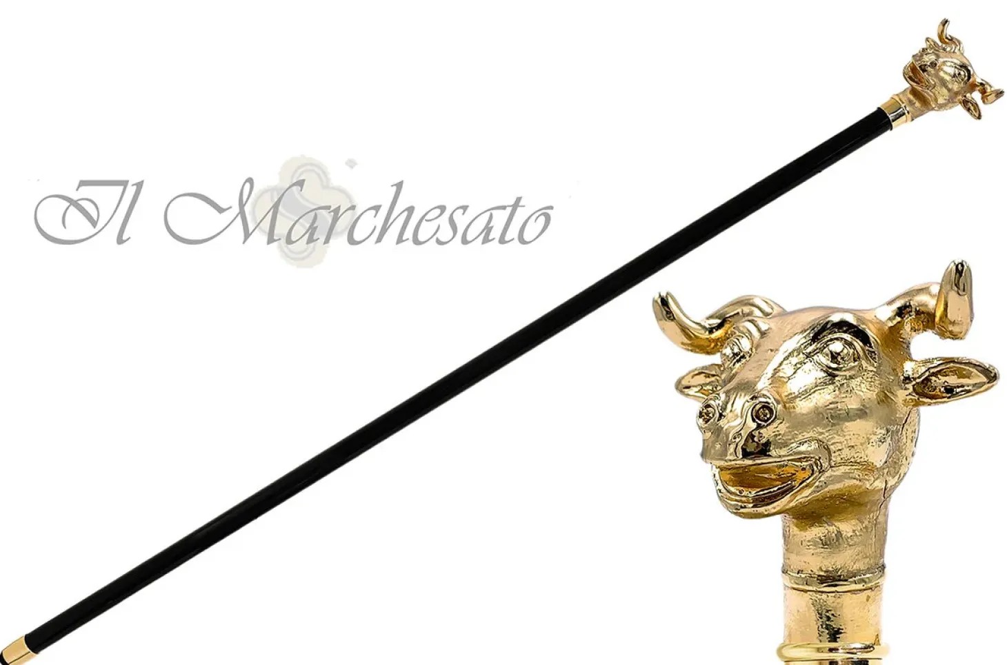 Exclusive 24K Bull cane