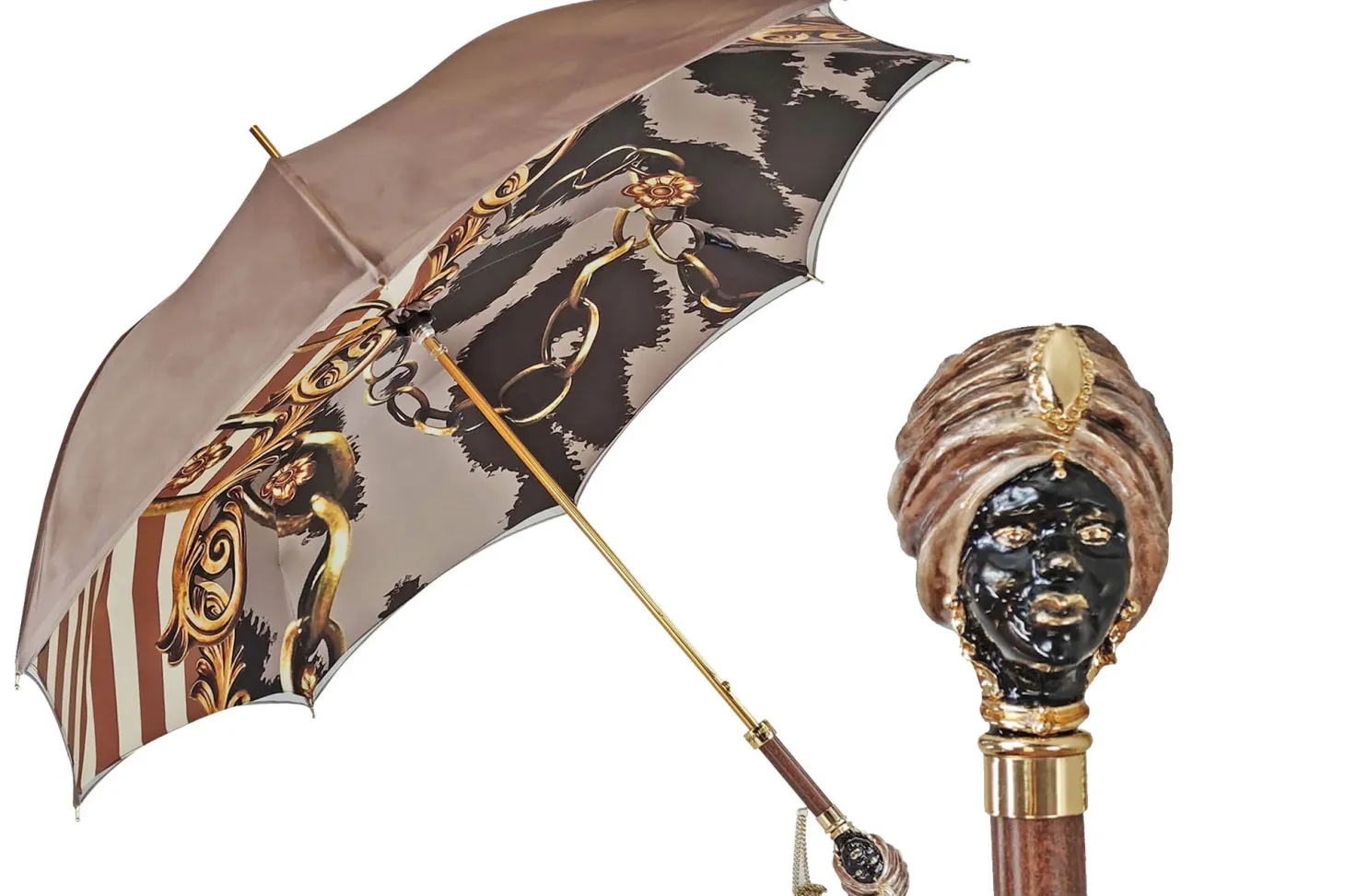 Exclusive umbrella with Classic Sicily "Testa di moro"