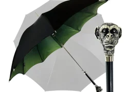 Exclusive umbrella with hand-painted monkey handle