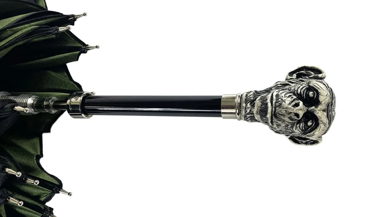 Exclusive umbrella with hand-painted monkey handle