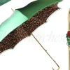 Fanciful Green Umbrella with Roses