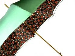 Fanciful Green Umbrella with Roses