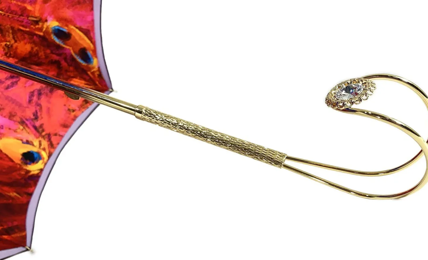 Fanciful Umbrella With Peacock Design
