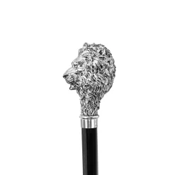 Fantastic Black umbrella for man with Silverplated Lion