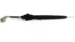 Fantastic Black umbrella for man with Silverplated Dragon