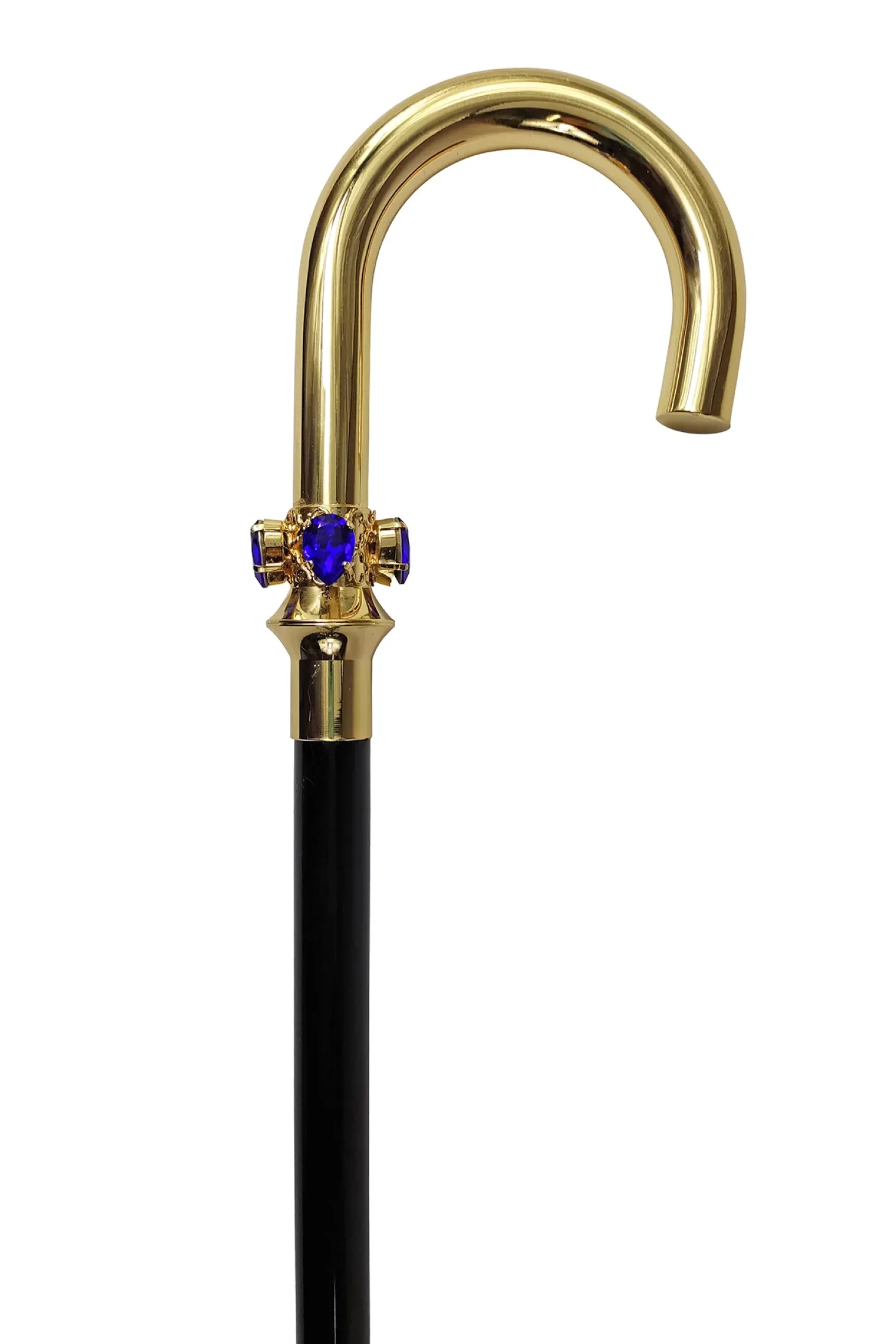 Fantastic curved cane for Men with teardrop crystals