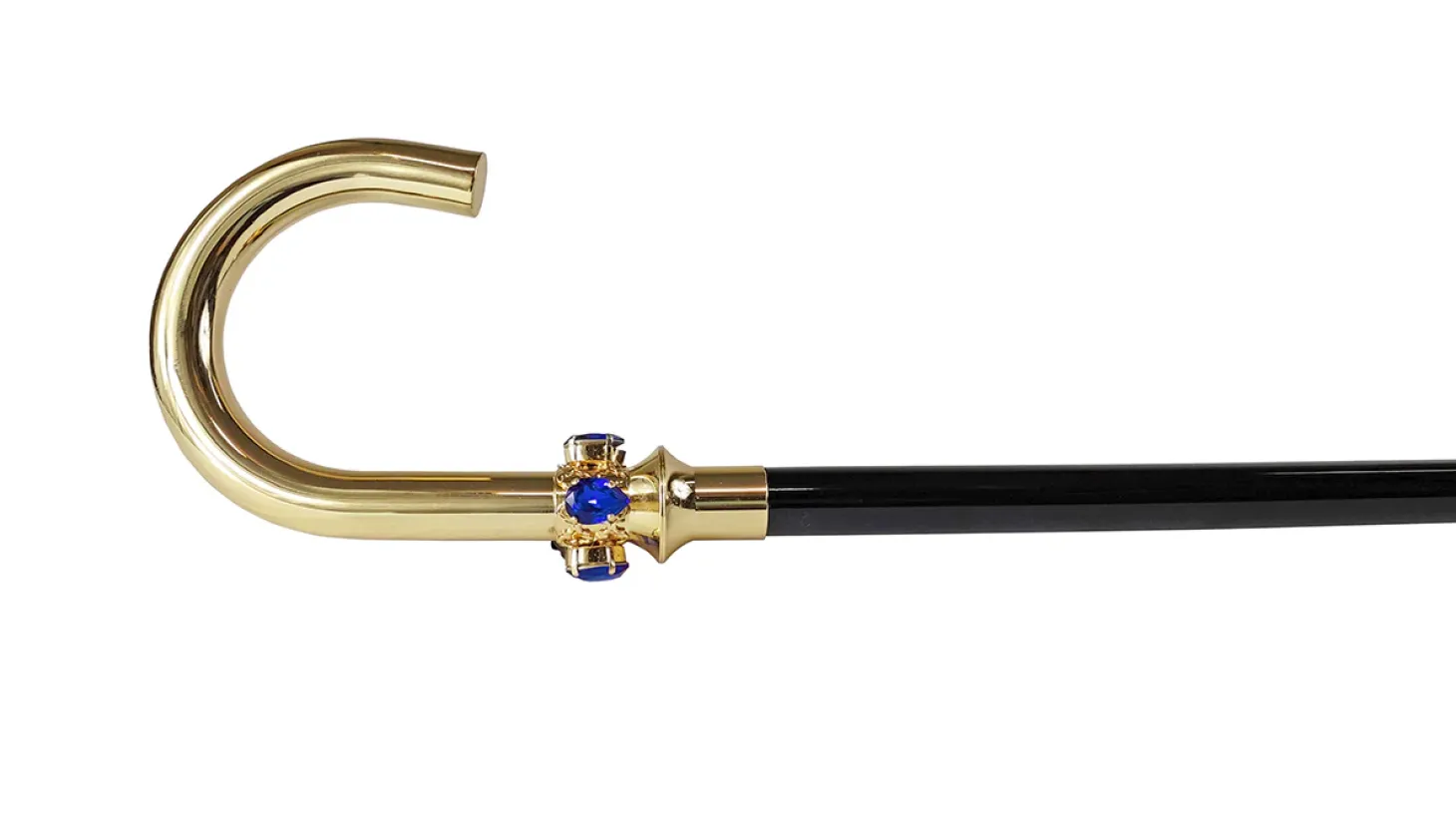 Fantastic curved cane for Men with teardrop crystals