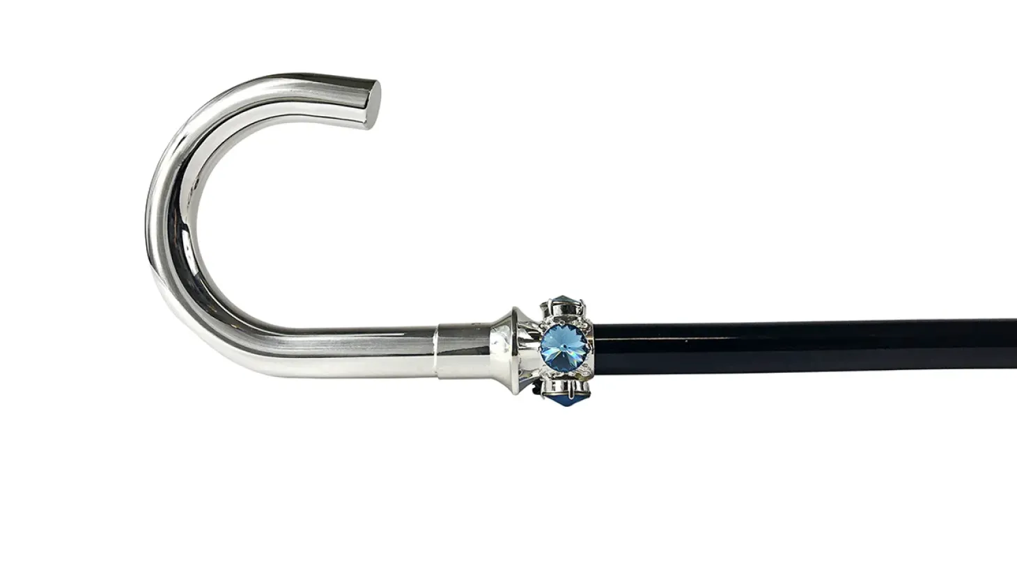 Fantastic Men's cane with aquamarine crystals