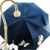 Fantastic Women's Umbrella with Embroidered Butterflies Fashionable Embroibery Butterfly